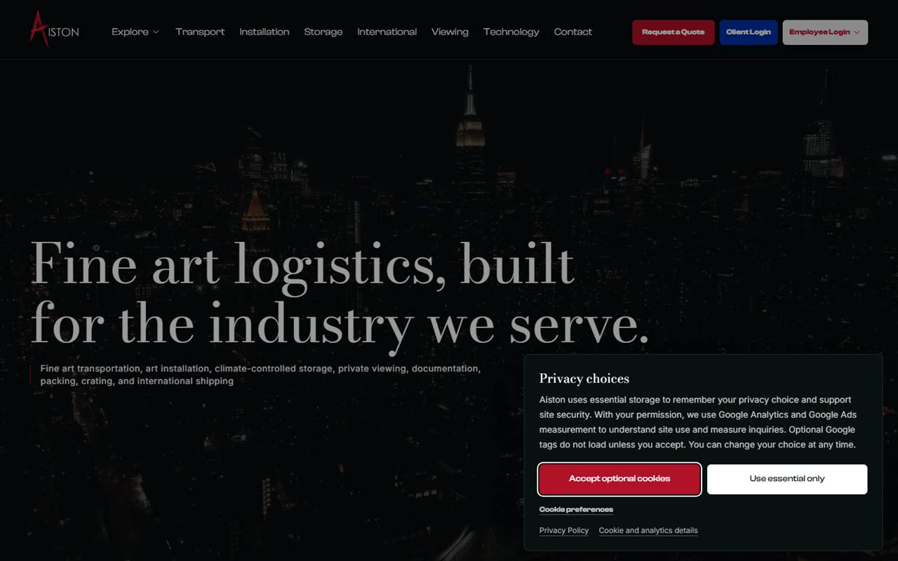 Aiston homepage